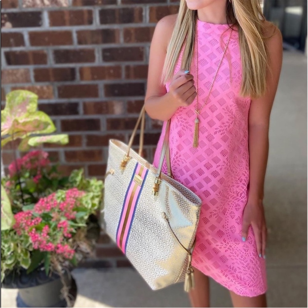 Lilly Pulitzer Rayanne Shift Dress Pineapple Lace H9